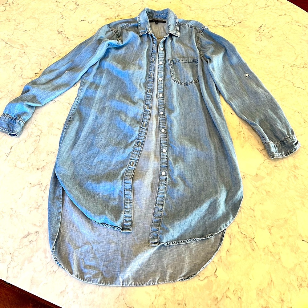 Long chambray shirt can be worn open or as dress. Size Large. From Nordstrom.